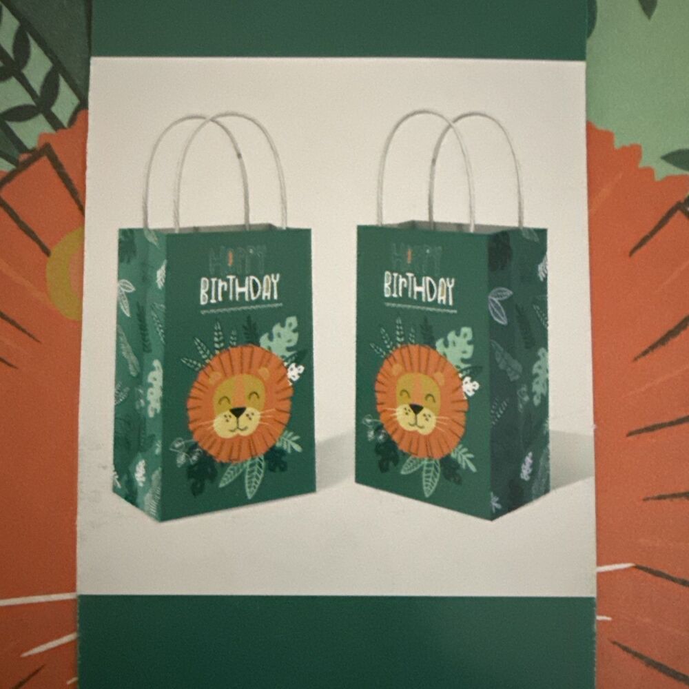 kraft paper bags with handles 8PCS